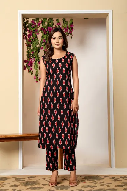 Morpankh Ikat Sleeveless Co-ord, from Sanganer, Jaipur