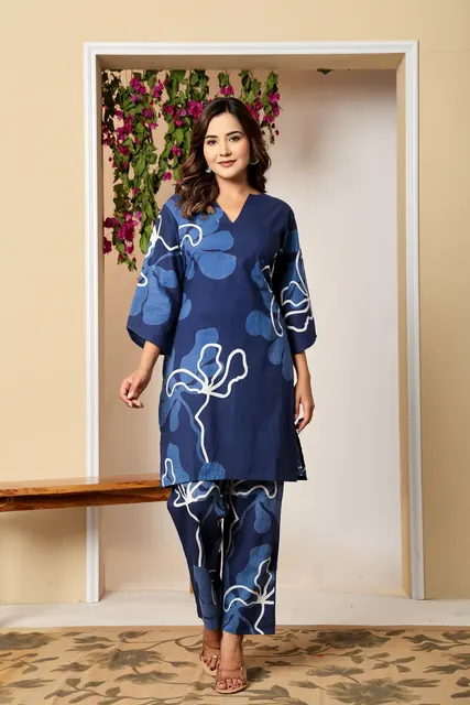 Pocket-Chic Abstract Floral Co-ord, from Sanganer, Jaipur