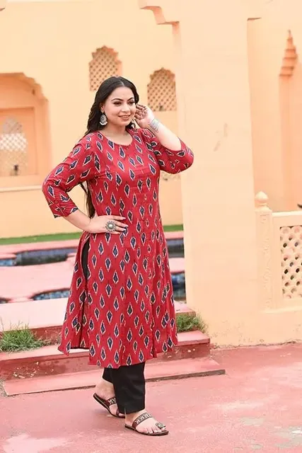 Heritage Peacock Gold-Print Kurta, from Sanganer, Jaipur