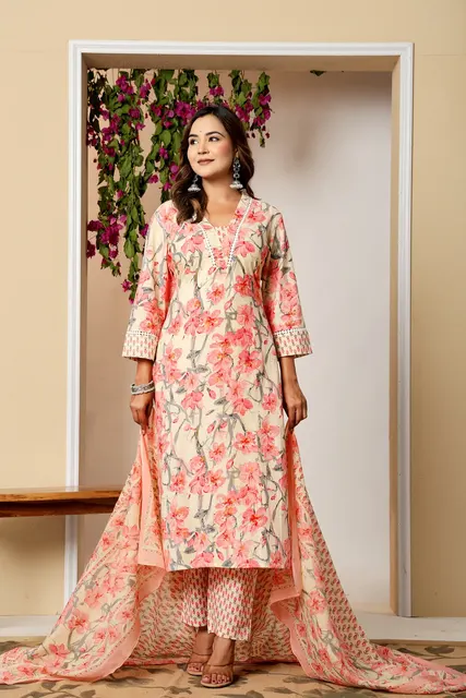 Floral Heritage 3-Piece Kurta Set — view 8